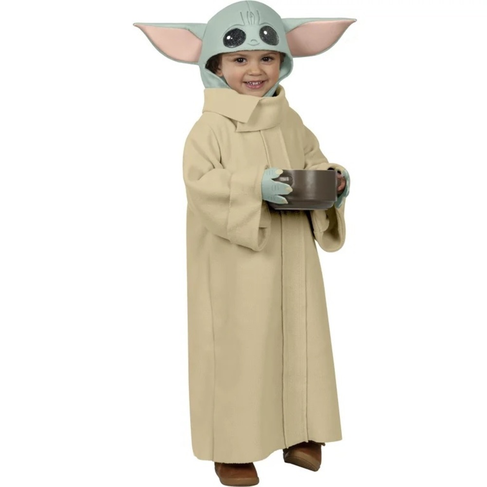 Star Wars Baby Yoda / Grogu toddler costume, approx 4T. Cape / robe & mask/ hood